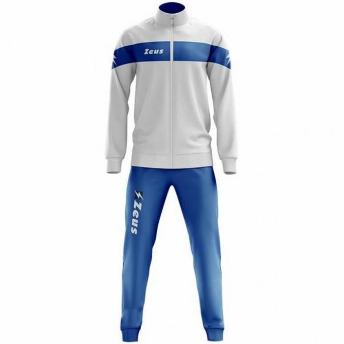 Jogging Grande Taille - ZEUS - Blanc et Bleu Royal - Respirant - Manches Longues - Multisport Jogging Grande Taille - ZEUS - Blanc et Bleu Royal - Respirant - Manches Longues - Multisport