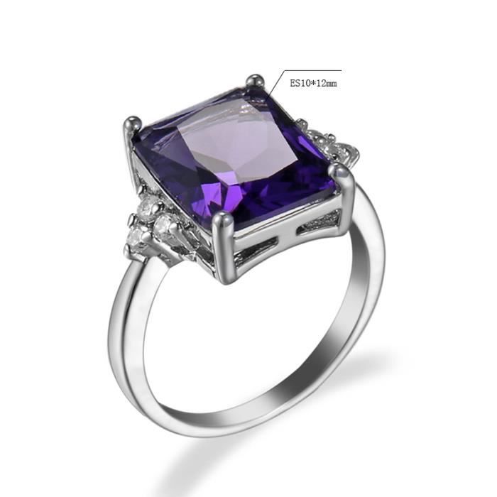 Bague En Argent 925 Avec Pierre Translucide - Taille 57, Bijou Occasion En Argent Massif