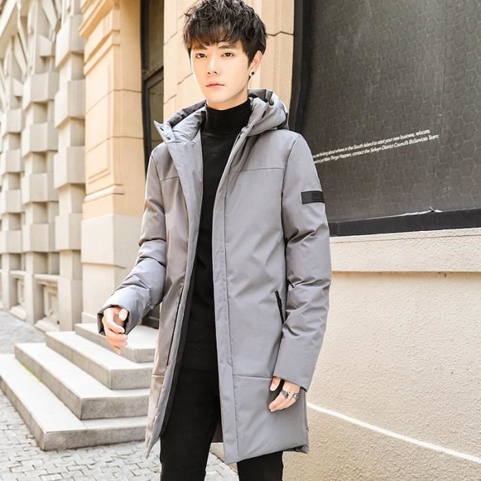 Doudoune chaude grise pour homme avec capuche à fourrure. Tendance hiver  homme 2019. De la marque FRILIVIN.