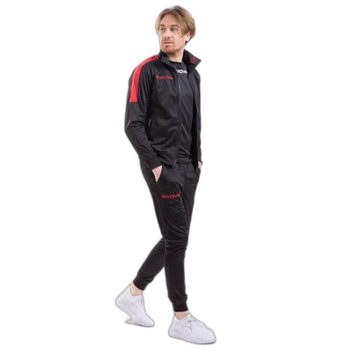 Survêtement enfant Givova Revolution - Noir/Rouge - Multisport - Garçon