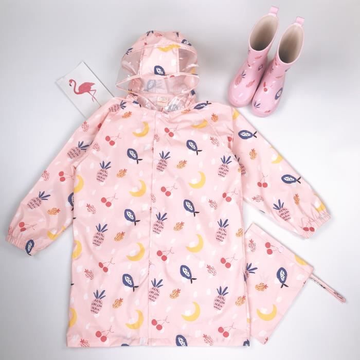Poncho De Pluie Enfant Imperméable Léger – Cape Pluie Fille Garçon 3-14 Ans – Idéal École, Loisirs, Vélo