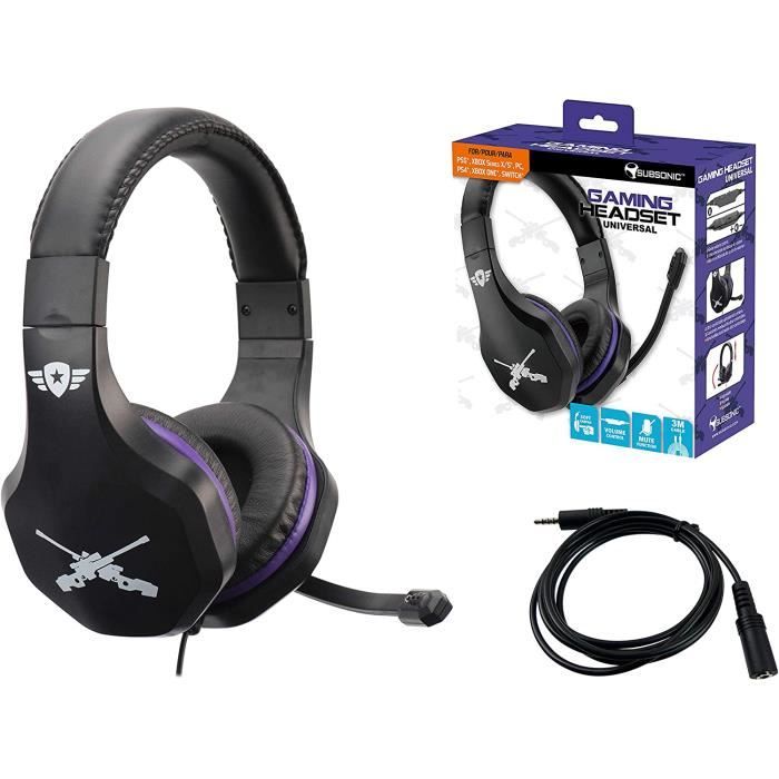 Subsonic - Casque Gaming Blanc Avec Micro Pour Ps5 - Accessoire Gamer Pour  Playstation 5