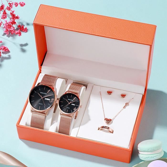 Coffret Cadeau Montre Homme - Montre pour Homme Quartz + Bracelet Homme -  5pcs cadeau anniversaire, Graduation, Saint Valentin , - Achat/vente pack  montre Homme Adulte Noir - Cdiscount