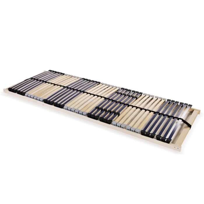 [1520] Cadre à lattes 203.5cmx185cmx68.5cm Sommier à lattes avec 42 lattes 7 zones 90x200cm Pour Cadre de lit Poids:10.5