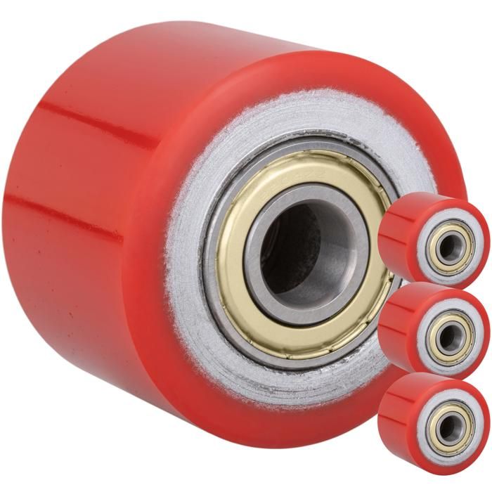 4 Roues Transpalette Nylon 80x70 Mm - Axe 20mm Avec Roulements à Billes