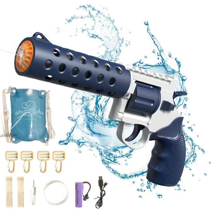 Pistolet à eau électrique Shark, arroseur automatique et continu pour enfants, grande capacité, idéal pour l'été, Bleu