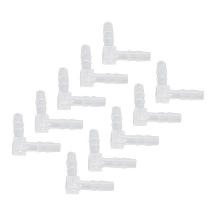 10 Raccords De Tuyau Coudés 90° - PE - 10mm - Pour Aquarium Et Tuyauterie