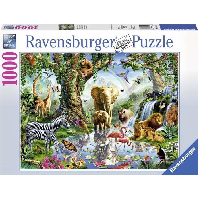 Puzzle 1000 pièces Ravensburger - Aventures dans la jungle - Mixte - 14+ ans