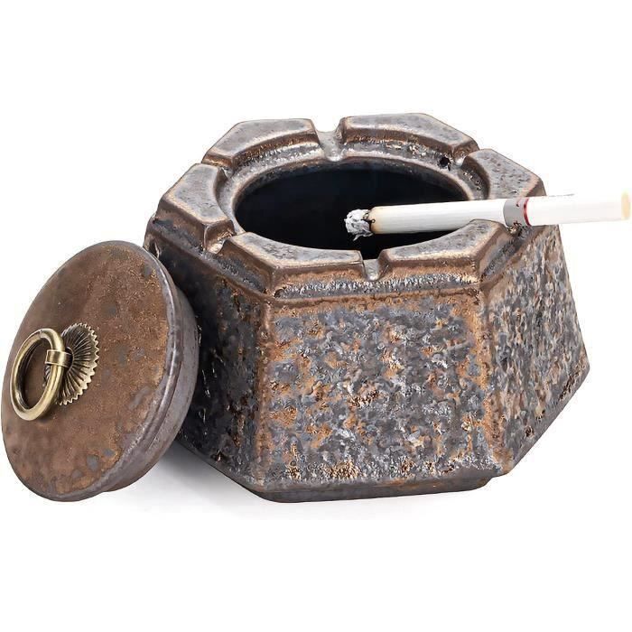 Grand Cendrier En Céramique Anti-Fumée - Imposant, Style Rétro