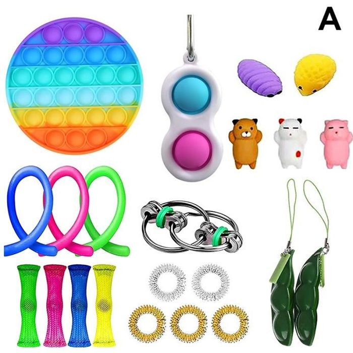 22pcs Sensory Fidget Toys Set,Balle Anti Stress et Autisme,Cube Jouet /à soulagement du Stress Cadeau pour Enfants et Adultes