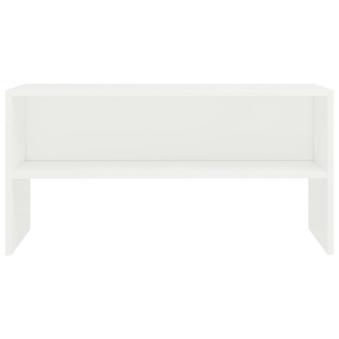DBA(809113)Meuble TV Blanc brillant 80x24x32 cm Aggloméré