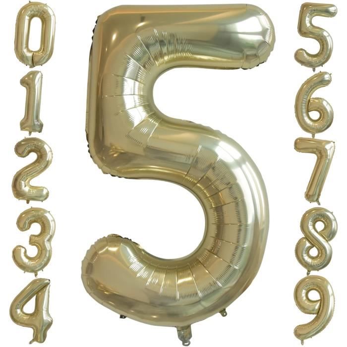 Ballon Chiffre Argent 40 Pouces Auto-gonflant Hélium - Numéro 9, Décoration Fête Anniversaire, Mariage, événement