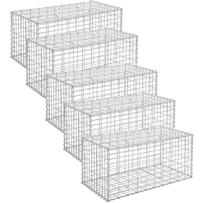 Paniers à Gabions Arqués 12 Pcs 300x50x80/100 Cm Fer Galvanisé - Panier