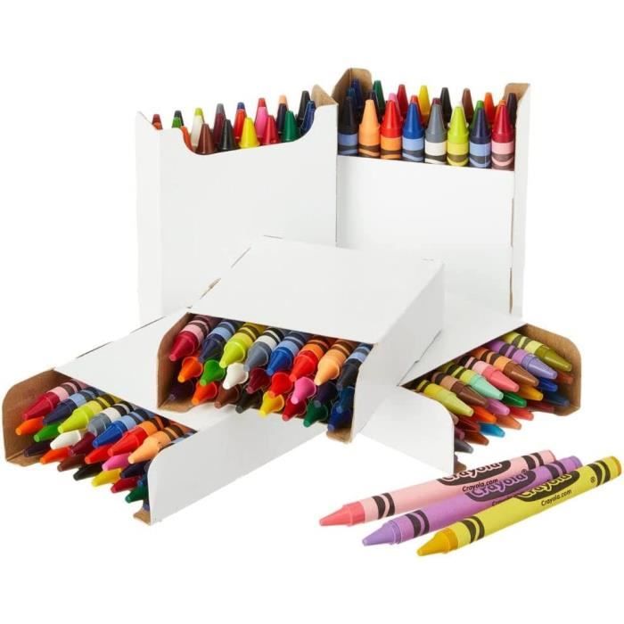 CRAYOLA Set De 24 Crayons De Cire – Couleurs Vives, Format 9 Cm, Pour École Et Loisirs Créatifs