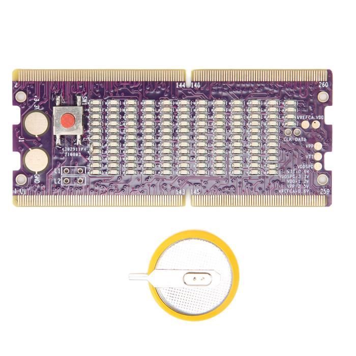 Testeur De RAM DDR4/3/2 Pour PC Portable/bureau - Carte Diagnostic Avec LEDs - Neuf