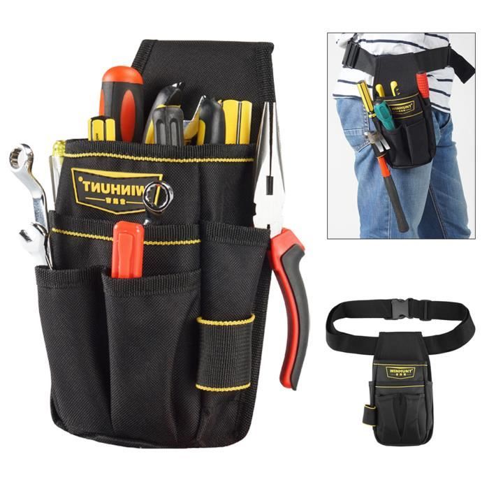 sac à outils pour bricolage ou usage professionnel D8 Jaune 14 1x Entretien outil sac sacs porte-outils 14 avec 3 poches extérieures et 8 poches intérieures 
