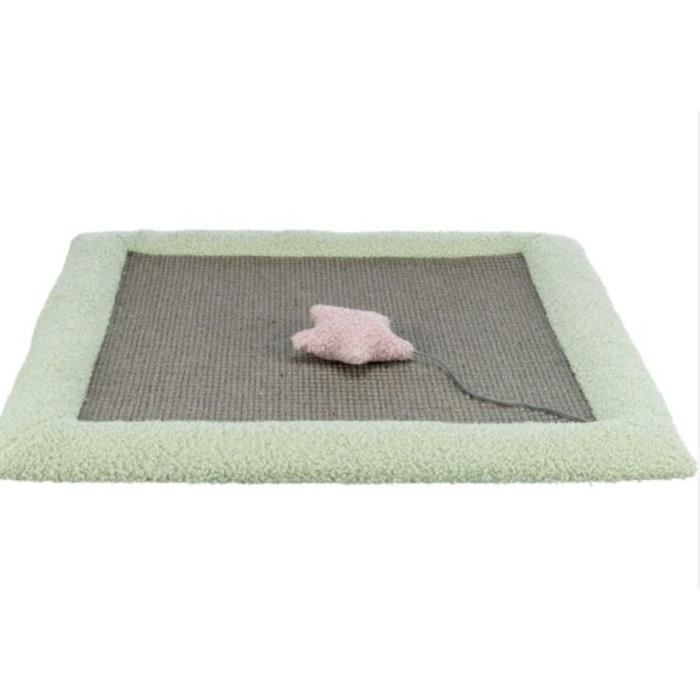 Junior matelas griffoir - TRIXIE - 47 x 47 cm - Gris / Menthe