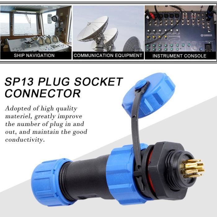 Connecteur Aviation étanche IP67 SP13 4 Broches - Plastique, Laiton - Pour éclairage - 6