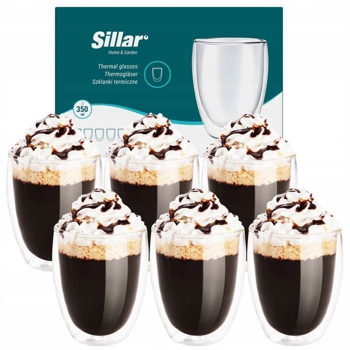 Lot De 6 Verres à Latte Double Paroi – 250 Ml, Avec Anse Et Cuillère – Verre Borosilicate Résistant Chaud/froid - 9