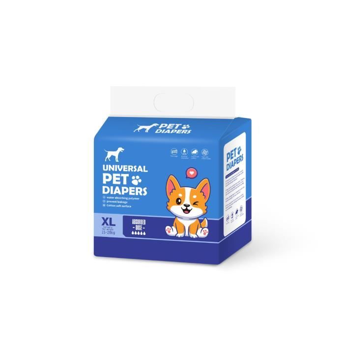 Meilleurs prix pour Couches Chien Couches mâles de Formation de Chiot mâles jetables Super Absorbant Wraps pour Animaux de Compagnie 12 Pack, XL