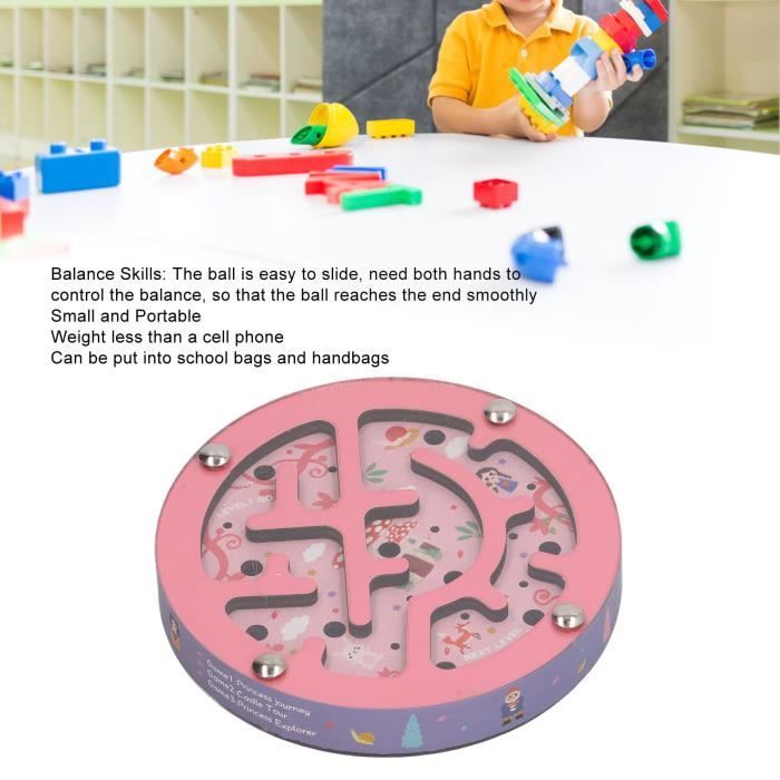 Puzzle Labyrinthe Bille En Bois - Jeu éducatif - 32.5x28.5cm - Pour Enfants Et Adultes