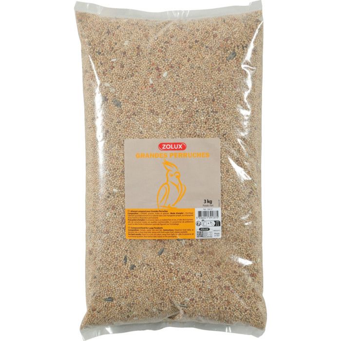 Meilleurs prix pour Graines pour grandes perruches sac de 3 kg pour oiseaux - Zolux 25 Multicolor