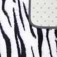 Tapis salon shaggy 100 x 160 cm - descente de lit chambre grande taille tapis poils longs moderne - Rayé noir et blanc-1