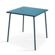 Ensemble table de jardin et 4 chaises en métal Bleu Pacific-1