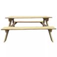 Table de pique-nique Jardin Table de Balcon Table Intérieur et Extérieur Table d'appoint en bois 150 x 135 x 71,5 cm-1