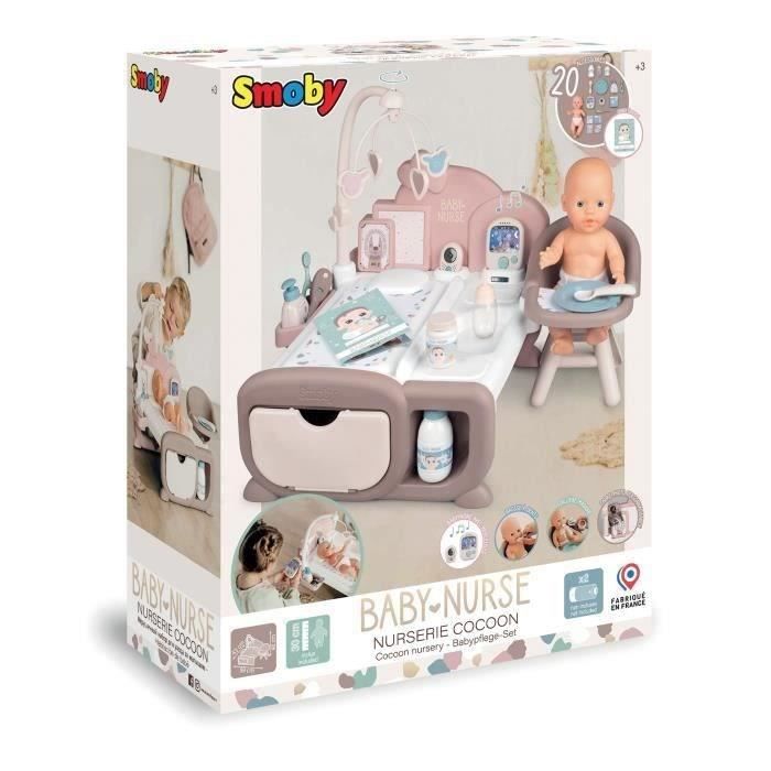 Smoby - Baby Nurse - Baignoire Balnéo - pour Poupons et Poupées - Jets  d'eau et Bulles - Lumières LED - 220368 - Rose