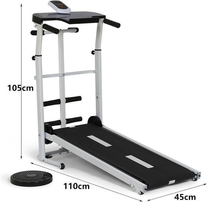 Tapis De Course Pliable 4 En 1 - Marche, Course, Pente 9%, Poignées - Moteur 2,5 CV, écran LCD, 140 Kg Max