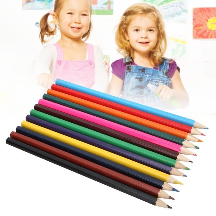 Crayon De Couleur 2 Boîtes 24 Pcs En Bois Haute Concentration Dessin  Couleur Peinture Crayons Pour Enfants École - Cdiscount Beaux-Arts et  Loisirs créatifs
