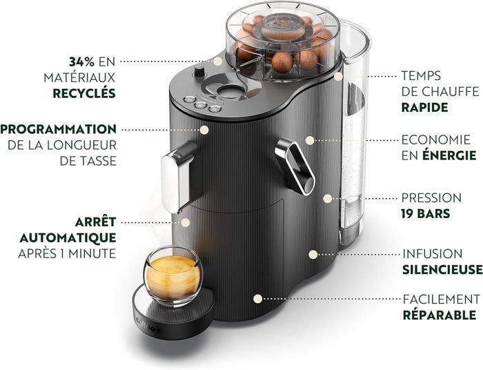 Machine à Café CoffeeB Globe Noir 1.3L - Compatible Boules de Café 100%  Compostables, Écologique, Programmable, Design Élégant - Cdiscount  Electroménager