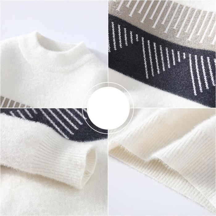 Pull pour Homme avec Design Rayures Grises Irrégulières