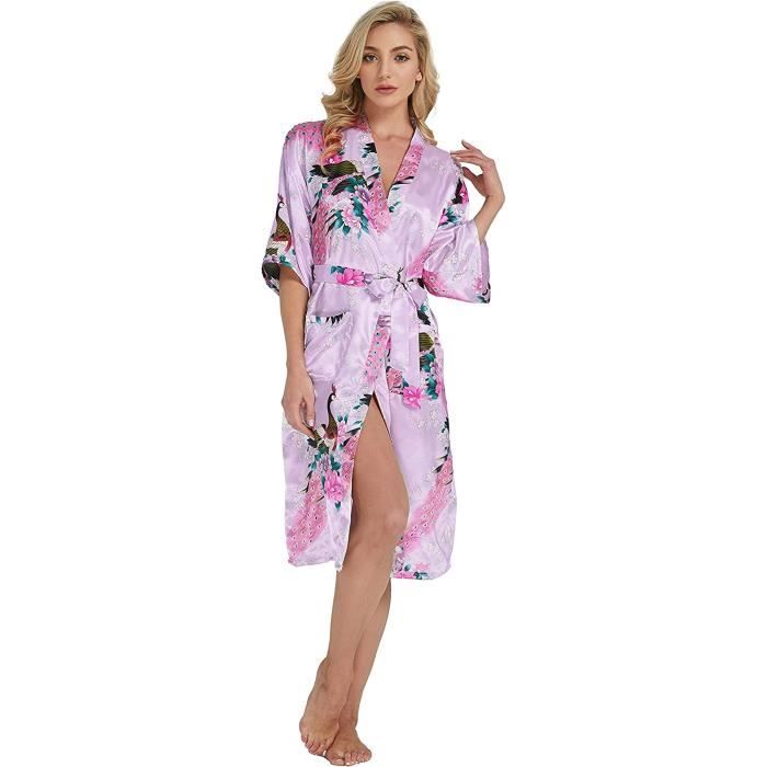 Pyjama Femme Satin Sexy Peignoir Demoiselle d'Honneur Nuptiale