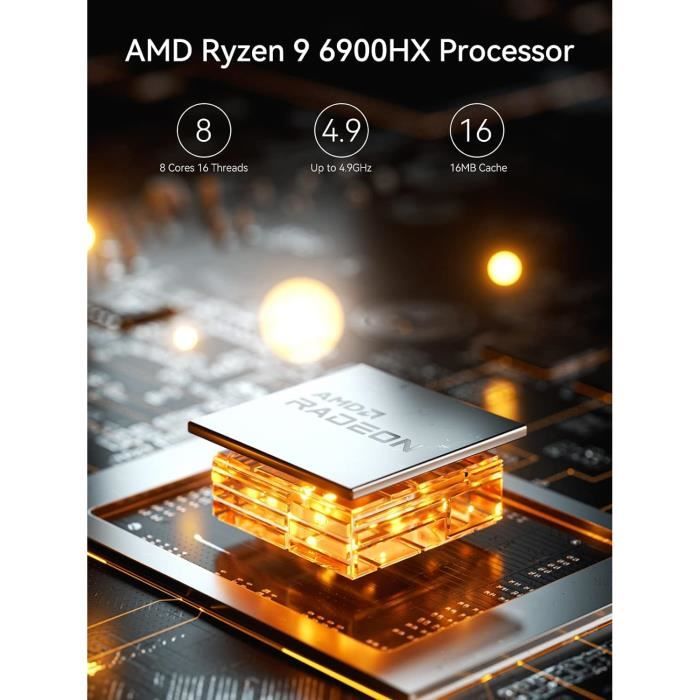 Um690 Mini Pc 32 Go Ram 512 Go Ssd, Avec Amd Ryzen 9 6900Hx Et Amd Radeon  680M, 2 X Ports Hdmi, 1X Port Usb4, 1 X Usb Type-C,[H283] - Cdiscount  Informatique