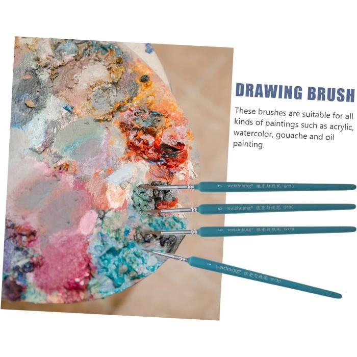 Lot De 6 Stylos Pinceau à Eau, Stylo Pinceau à Eau Avec Reservoir D Eau Remplissable Ensemble De Dessin A Pointe Fine Brosse Plate