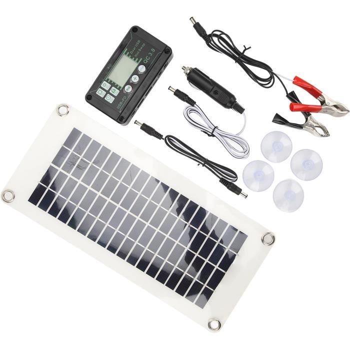 Kit Panneau Solaire 600W 18V - Monocristallin - Pour Camping, Hangar, Véhicule - Sans Batterie, Avec Contrôleur - Léger Et Portable