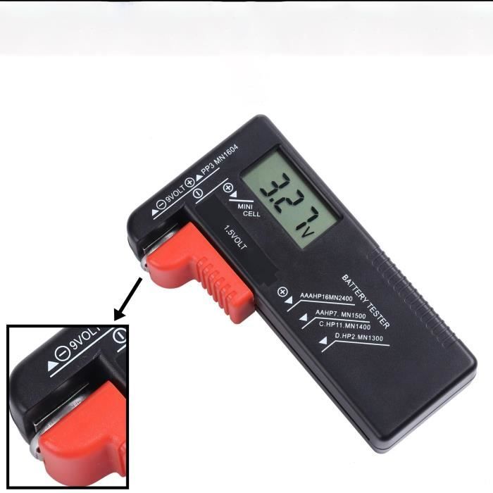 Testeur De Piles Numérique Universel - Pour Piles AA, AAA, 9V, Bouton, Neuf