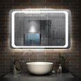 Aica NOUVEAU design Miroir de salle de bains avec LED éclairage 80x60cm-2