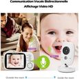 Babyphone Caméra 3.2 Inches Bébé Moniteur Babyphone Vidéo LCD Couleur Bébé Surveillance 2.4 GHz Communication Bidirectionnelle-2