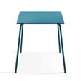 Ensemble table de jardin et 4 chaises en métal Bleu Pacific-2