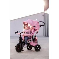 HyperMotion – Tricycle évolutif TOBI FREY 1-4 Ans – Poids Max 20 Kg – Guidon Parentale – Siège Pivotant 360° – Rose