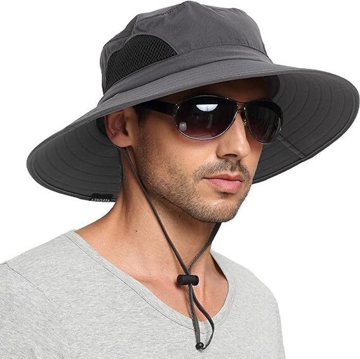 Chapeau Anti-UV EINSKEY - Large Bord 9.5cm - Pliable Et Étanche - UPF50+ - Pour Randonnée, Jardinage - Taille Réglable