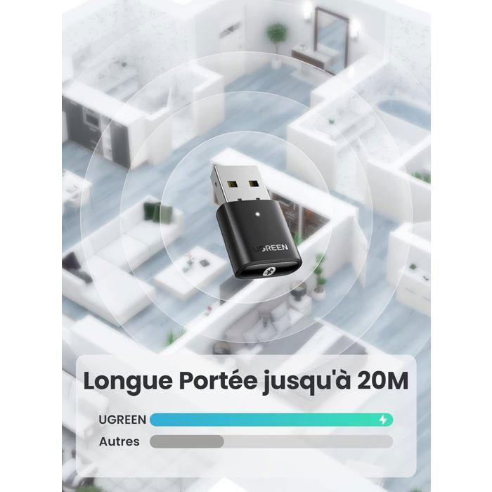 Clé USB Bluetooth 5.0 Vues - Adaptateur Pour PC Windows, Portée 20m, Transfert Rapide 3Mbps, Compatible Windows 11/10/8/7 - 6
