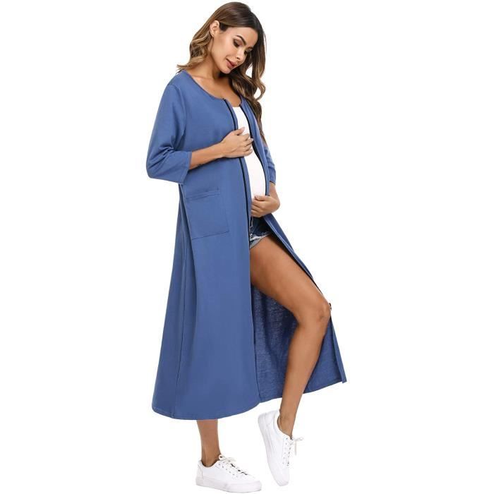 Peignoir éponge sale zippé femme