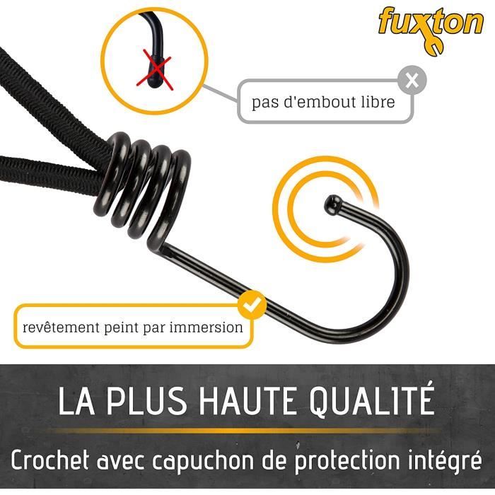 QWORK® 10 pièces Crochet tendeur, tendeurs Elastique avec Crochets, 15cm, Noir, pour bâches