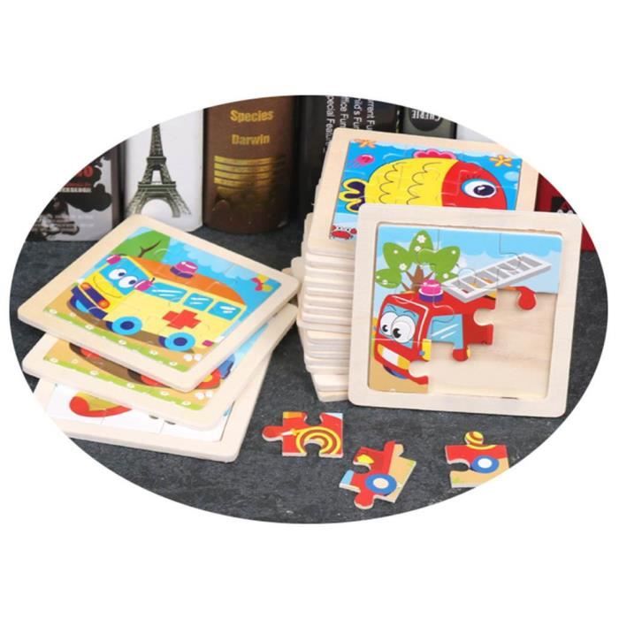 Puzzle en Bois - Alphabet et Chiffres - Jouet Éducatif - 42 Pièces - Pour Enfants à Partir de 3 Ans - Jeux - Jouets
