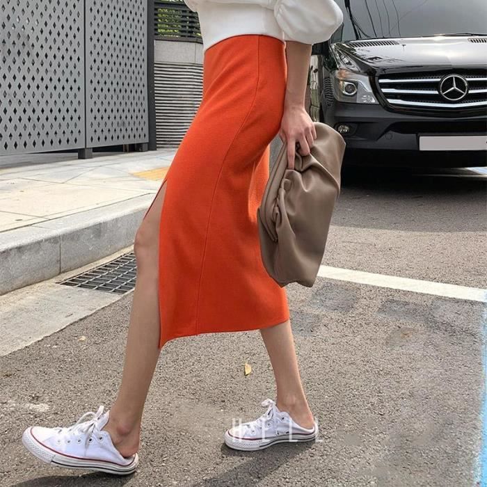 Jupe sales midi orange