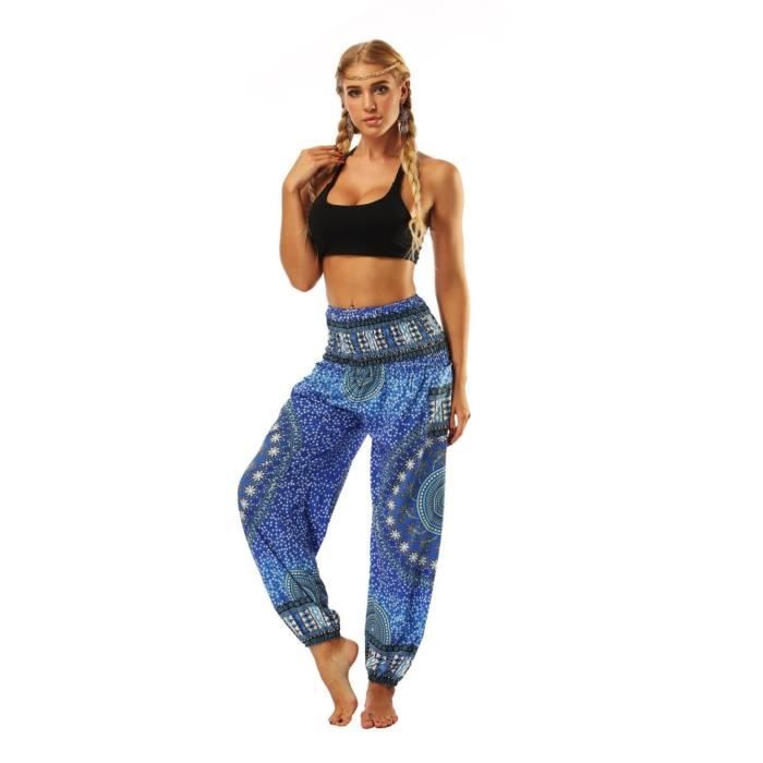 Femme Sarouel Pantalon de Yoga Boheme Large Jambe Pantalons de Sport Pantalon Bloomers Vert Taille unique violet ZP Violet Cdiscount Pret a Porter